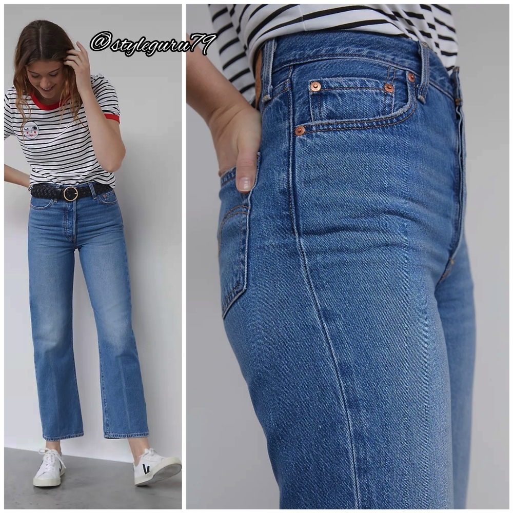 NWT, Anthropologie, Levi's Ribcage Ultra High-Rise Straight Ankle Jeans - Picture 2 of 3